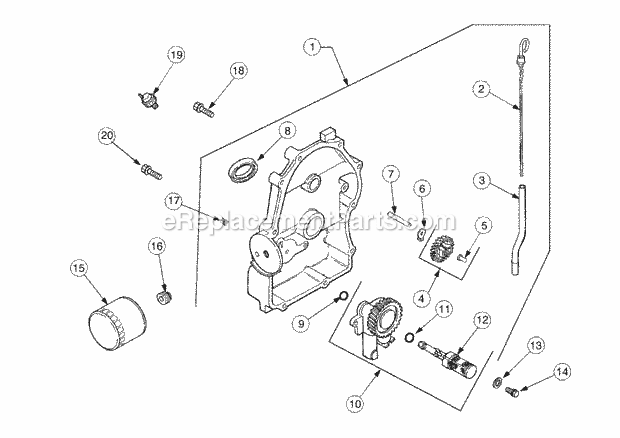 Oil Pan And Lubrication Diagram and Parts List for 2176 13A-274G100 Cub Cadet Lawn Tractor